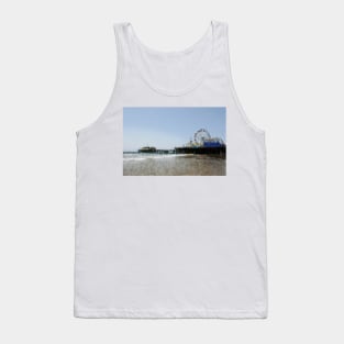 Sketched Santa Monica Pier Color Drawing Tank Top